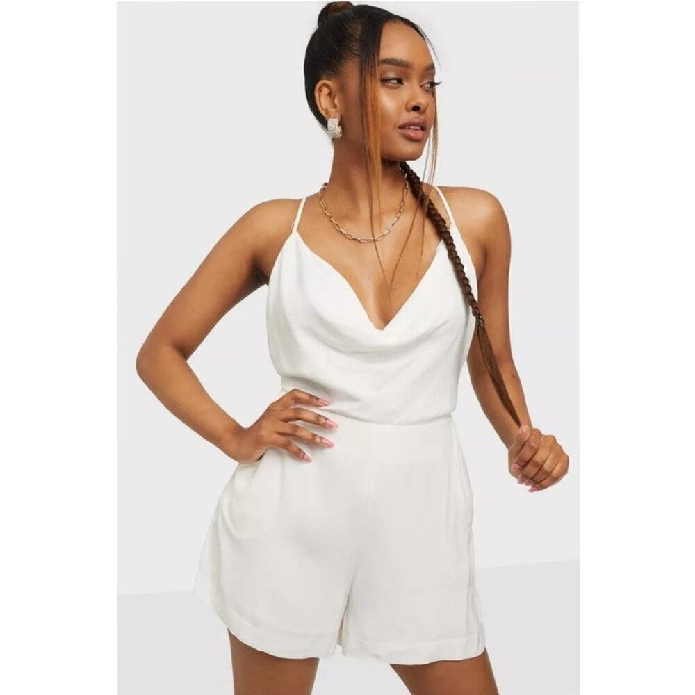 Nwtg Bardot Cindy Slip Backless Romper in Ivory Size Xs